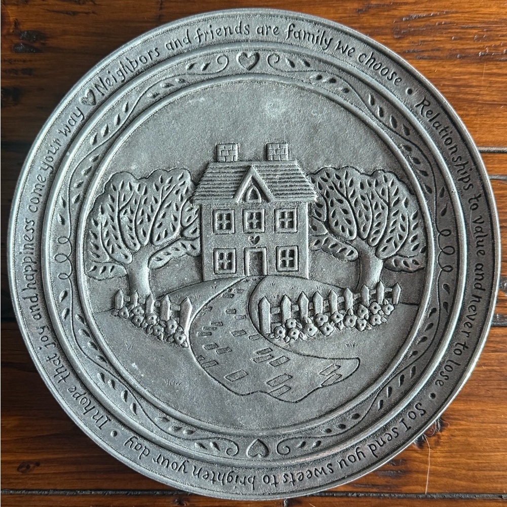 Decorative Gray Metal Plaque